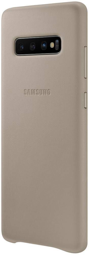 Samsung Leather Backcover (Galaxy S10+)grau Handy-Zubehör