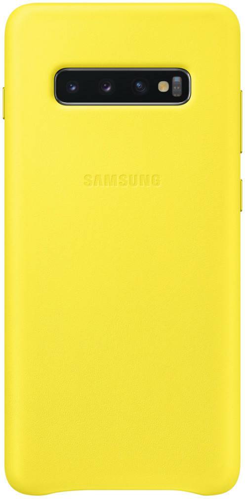 Handy-Zubehör Samsung Leather Backcover (Galaxy S10+)gelb