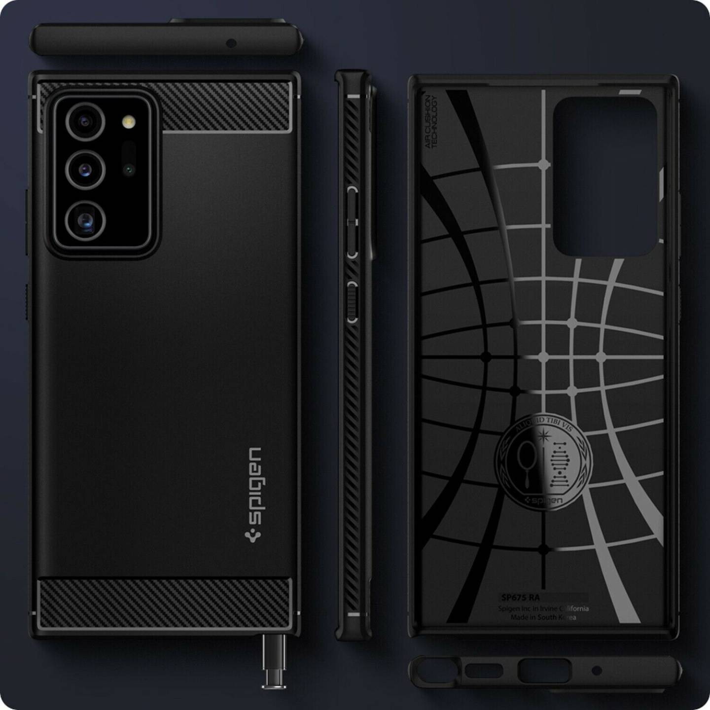 Handy-Zubehör Spigen Rugged Armor Case für das Samsung Galaxy Note 20 Ultra - Schwarz Schwarz