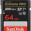 Kamera-Zubehör SanDisk Extreme PRO UHS-I V30 200 MB/s SDSDXC 64GB
