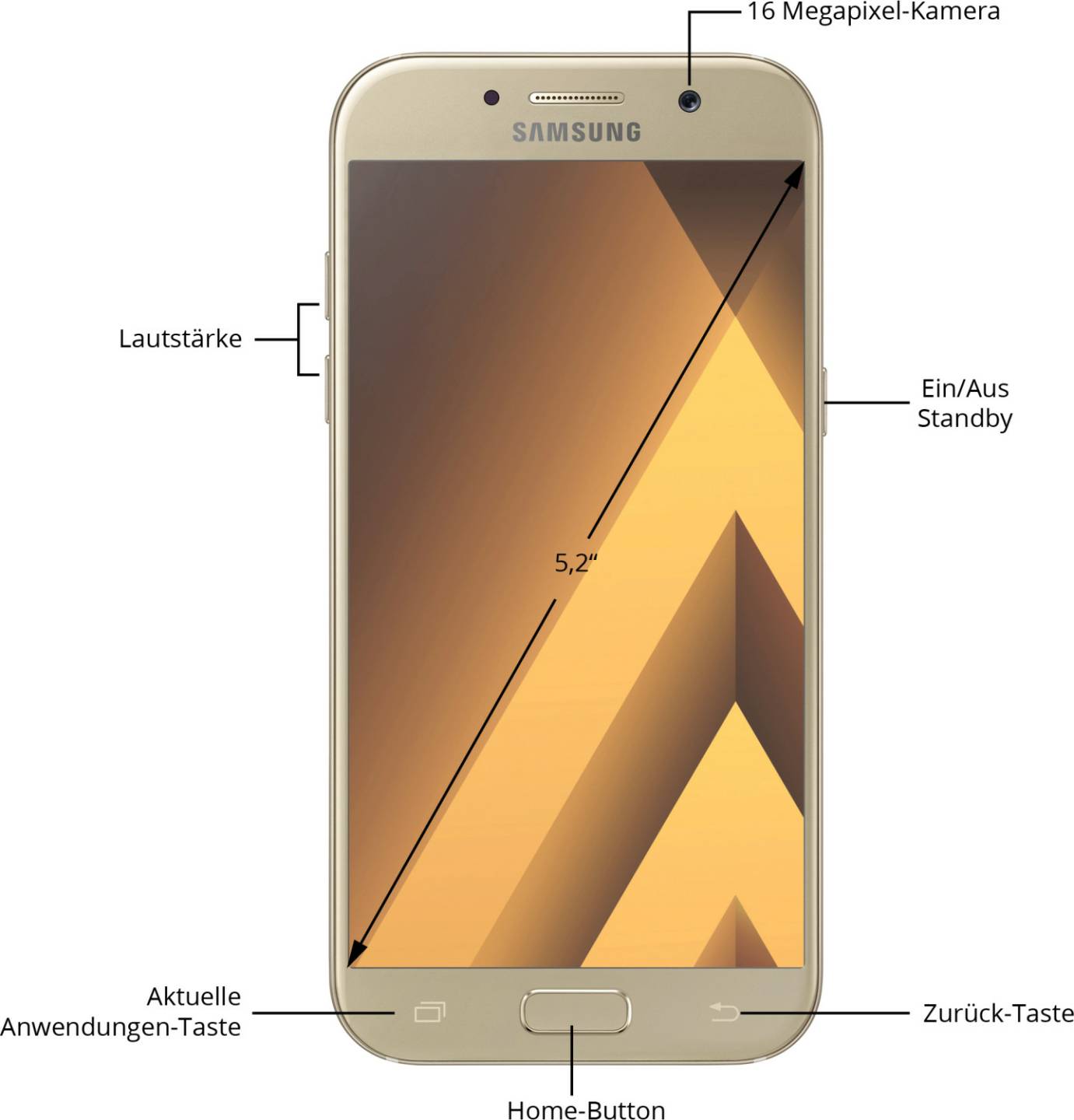Handys & Smartphones Samsung Galaxy A5 (2017)Gold Sand