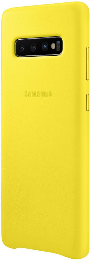 Handy-Zubehör Samsung Leather Backcover (Galaxy S10+)gelb