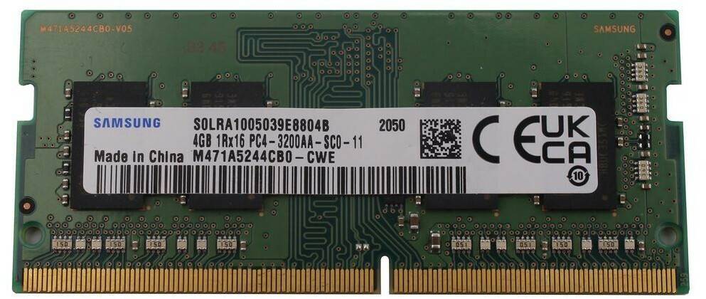 Samsung 4GB DDR4 SO DIMM 3200 MHz CL22 (M471A5244CB0-CWE) Speicher PC-Komponenten