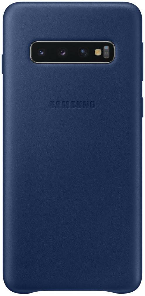 Handy-Zubehör Samsung Leather Backcover (Galaxy S10)blau