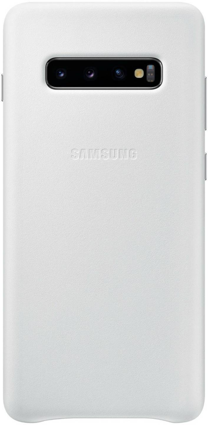 Handy-Zubehör Samsung Leather Backcover (Galaxy S10+)weiß