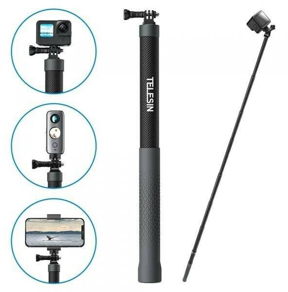 TELESIN Premium Selfie Stick Carbon 3m Handy-Zubehör