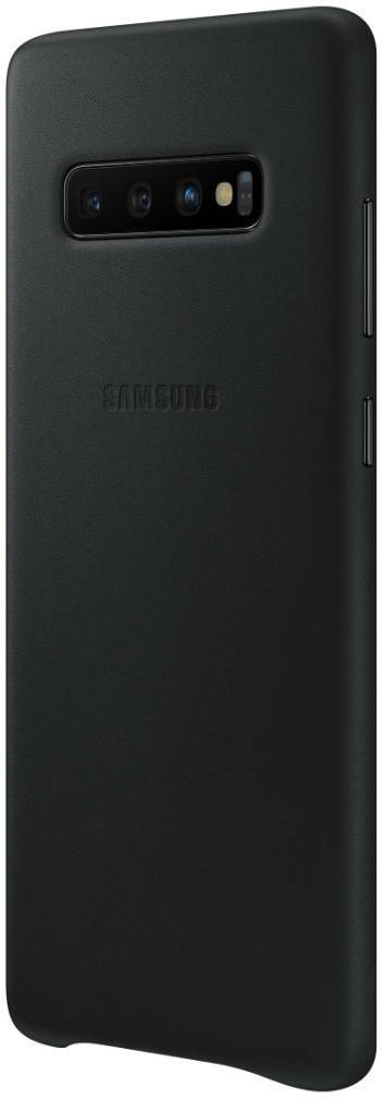 Samsung Leather Backcover (Galaxy S10+)schwarz Handy-Zubehör