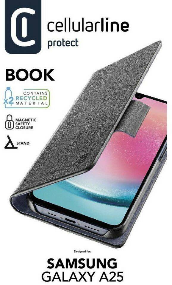 Handy-Zubehör Cellular Line Book Case für Samsung A25 5G Black (BOOK3GALA255GK)